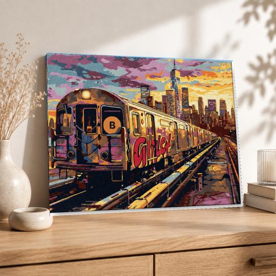 MALOWANIE PO NUMERACH Z RAMĄ Obrazy do malowania Metro 50x40 cm, zdjęcie 8