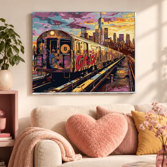 MALOWANIE PO NUMERACH Z RAMĄ Obrazy do malowania Metro 50x40 cm, zdjęcie 9
