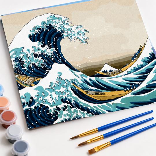 PAINT BY NUMBERS Paintings to Paint - The Great Wave off Kanagawa 50x40 cm, photo 4