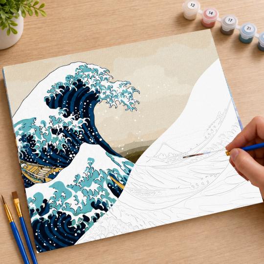 PAINT BY NUMBERS Paintings to Paint - The Great Wave off Kanagawa 50x40 cm, photo 7