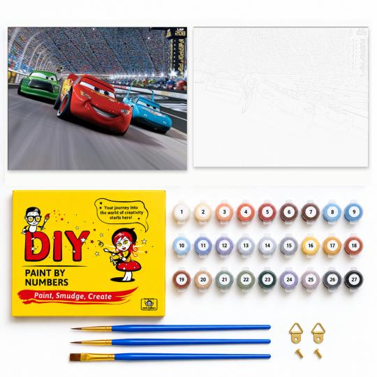 MALOWANIE PO NUMERACH Z RAMĄ Obrazy do malowania Disney Pixar Auta 50x40 cm, zdjęcie 2