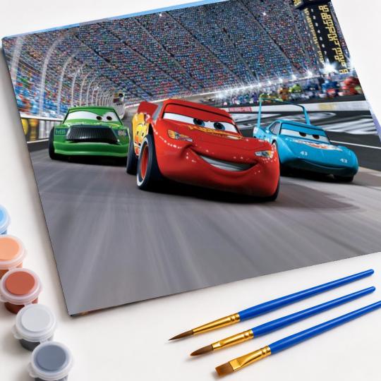 MALOWANIE PO NUMERACH Z RAMĄ Obrazy do malowania Disney Pixar Auta 50x40 cm, zdjęcie 4