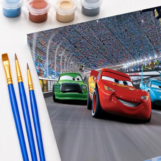 MALOWANIE PO NUMERACH Z RAMĄ Obrazy do malowania Disney Pixar Auta 50x40 cm, zdjęcie 5