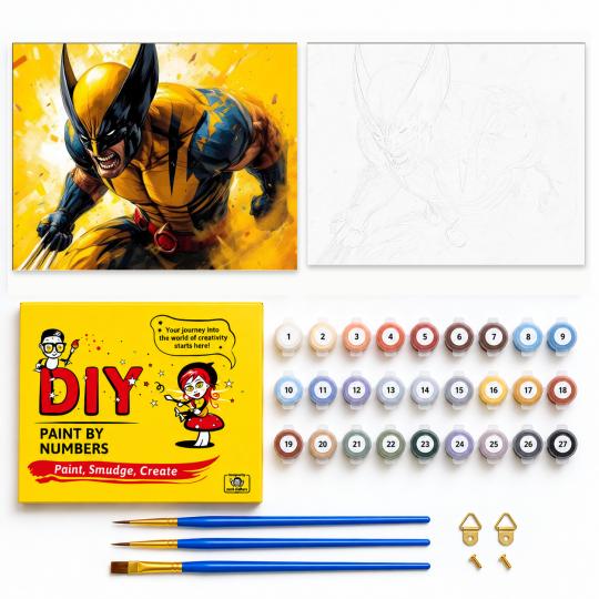PAINT BY NUMBERS WITH FRAME Paintings to Paint - Marvel Wolverine 50x40 cm, photo 2
