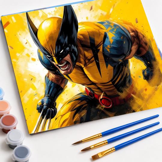 PAINT BY NUMBERS WITH FRAME Paintings to Paint - Marvel Wolverine 50x40 cm, photo 4