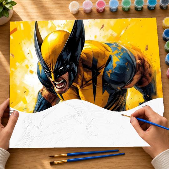 PAINT BY NUMBERS WITH FRAME Paintings to Paint - Marvel Wolverine 50x40 cm, photo 6
