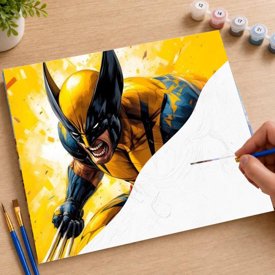 PAINT BY NUMBERS WITH FRAME Paintings to Paint - Marvel Wolverine 50x40 cm, photo 7