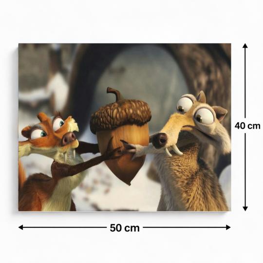 MALOWANIE PO NUMERACH Z RAMĄ Epoka lodowcowa Scrat i Scratte 50x40 cm, zdjęcie 3