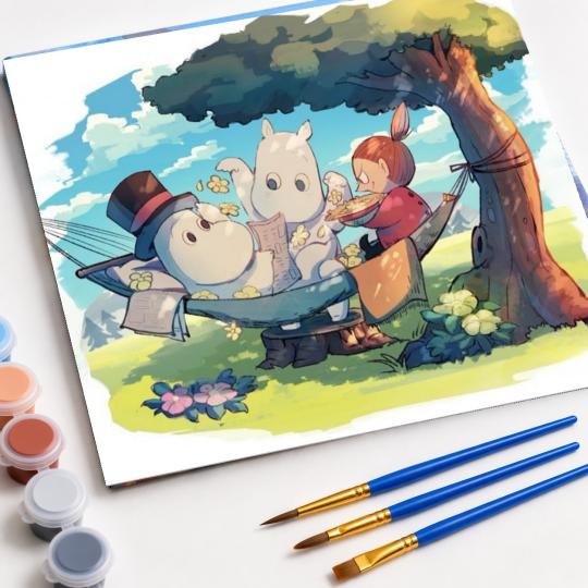 PAINT BY NUMBERS Paintings to Paint - Moomins Resting 50x40 cm, photo 4