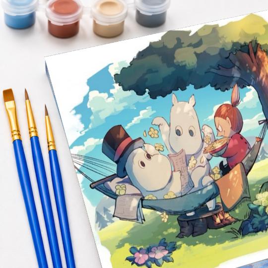 PAINT BY NUMBERS Paintings to Paint - Moomins Resting 50x40 cm, photo 5