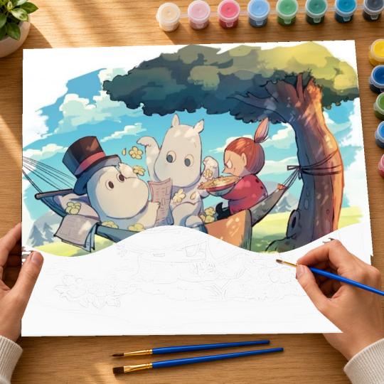PAINT BY NUMBERS Paintings to Paint - Moomins Resting 50x40 cm, photo 6