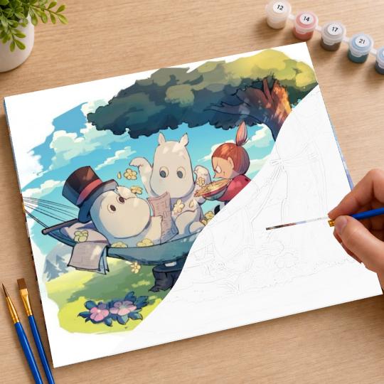 PAINT BY NUMBERS Paintings to Paint - Moomins Resting 50x40 cm, photo 7