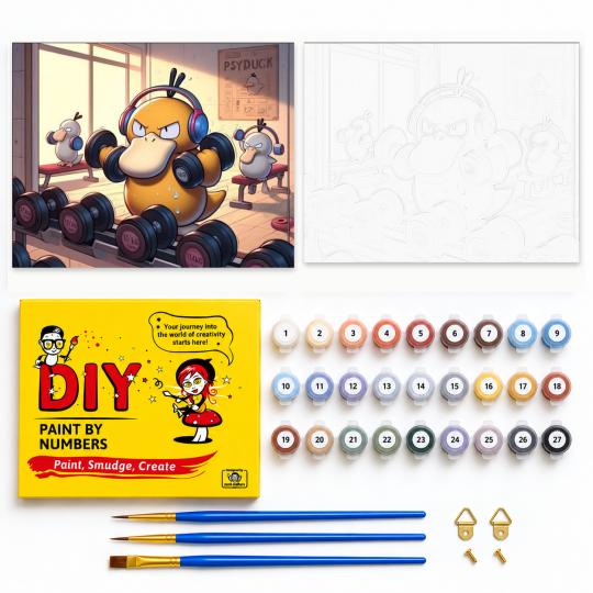 PAINT BY NUMBERS Paintings to Paint - Pokemon Psyduck Gym 50x40 cm, photo 2