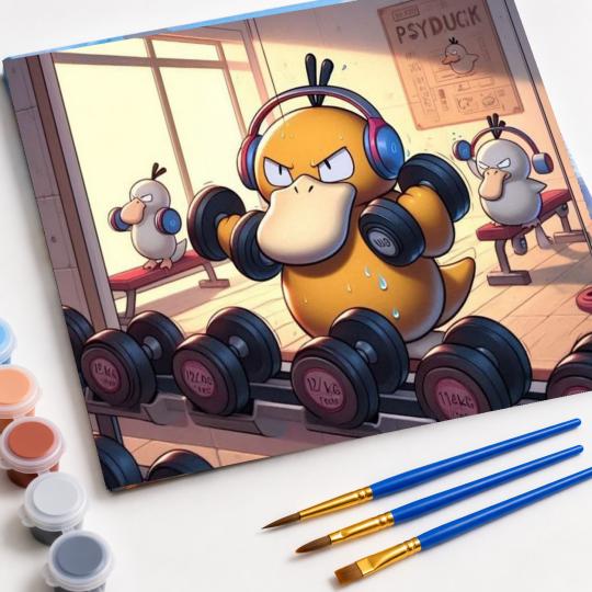 PAINT BY NUMBERS Paintings to Paint - Pokemon Psyduck Gym 50x40 cm, photo 4