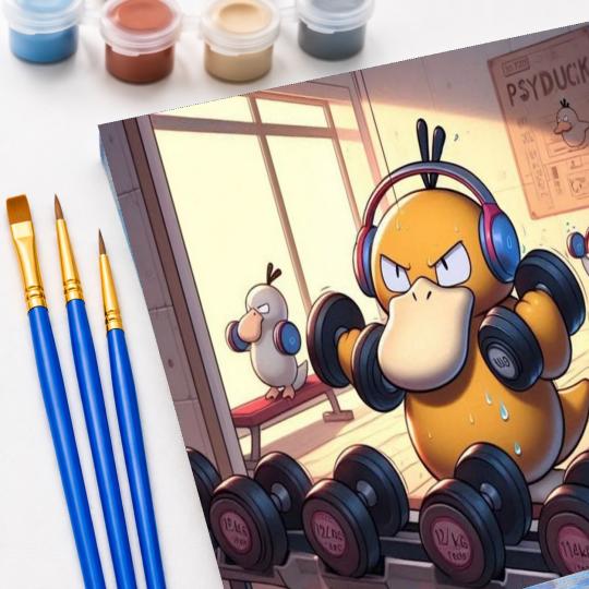 PAINT BY NUMBERS Paintings to Paint - Pokemon Psyduck Gym 50x40 cm, photo 5