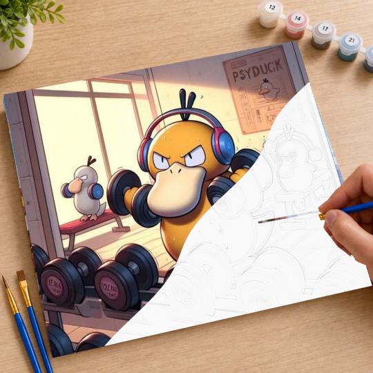 PAINT BY NUMBERS Paintings to Paint - Pokemon Psyduck Gym 50x40 cm, photo 7