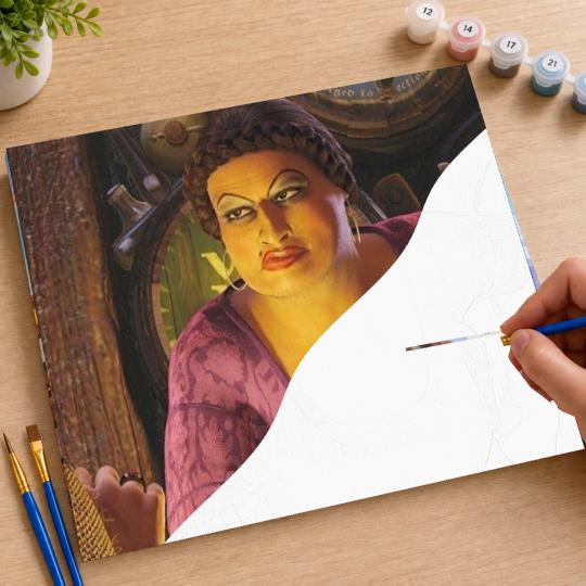 MALOWANIE PO NUMERACH Z RAMĄ Obrazy do malowania Shrek Doris 50x40 cm, zdjęcie 7
