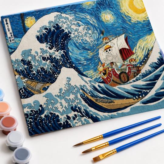 PAINT BY NUMBERS Paintings to Paint - One Piece - The Great Wave 50x40 cm, photo 4