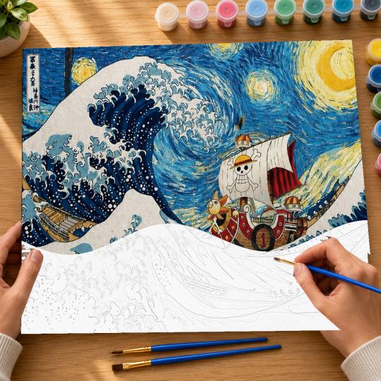 PAINT BY NUMBERS Paintings to Paint - One Piece - The Great Wave 50x40 cm, photo 6