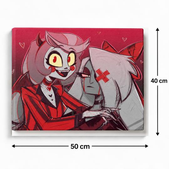 MALOWANIE PO NUMERACH Z RAMĄ Hazbin Hotel Charlie and Vaggie 50x40 cm, zdjęcie 3