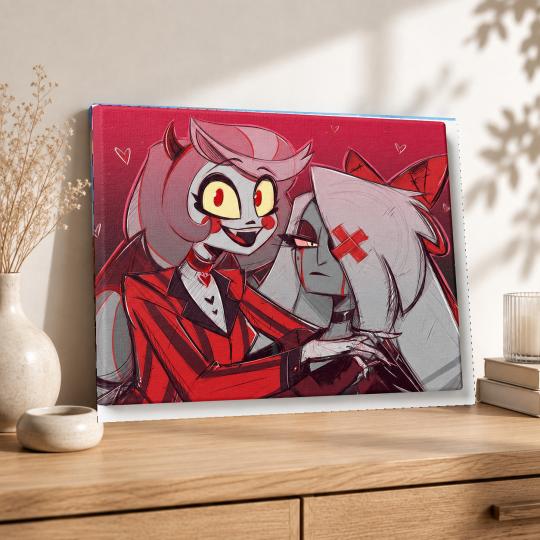 MALOWANIE PO NUMERACH Z RAMĄ Hazbin Hotel Charlie and Vaggie 50x40 cm, zdjęcie 8