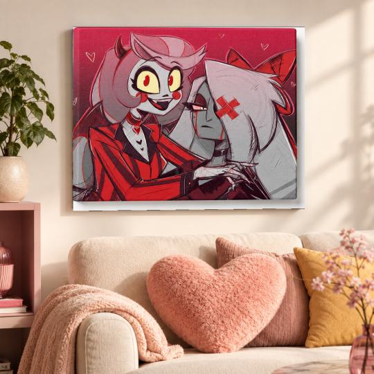 MALOWANIE PO NUMERACH Z RAMĄ Hazbin Hotel Charlie and Vaggie 50x40 cm, zdjęcie 9