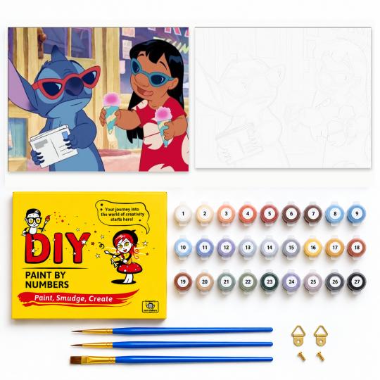 PAINT BY NUMBERS Paintings to Paint - Lilo & Stitch in Sunglasses 50x40 cm, photo 2