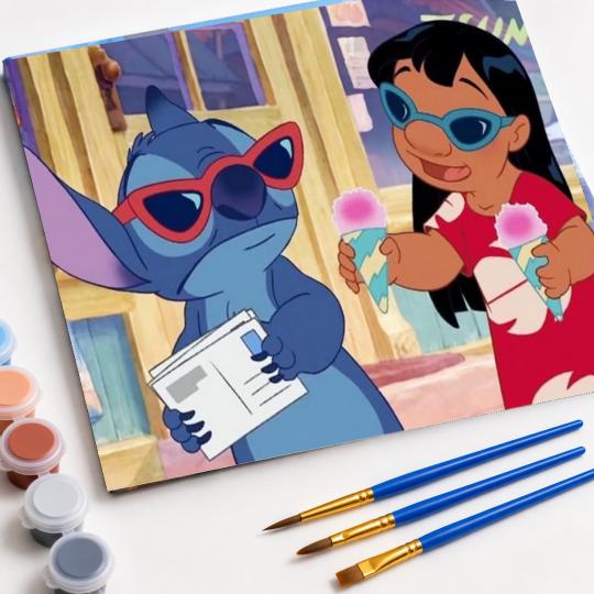 PAINT BY NUMBERS Paintings to Paint - Lilo & Stitch in Sunglasses 50x40 cm, photo 4