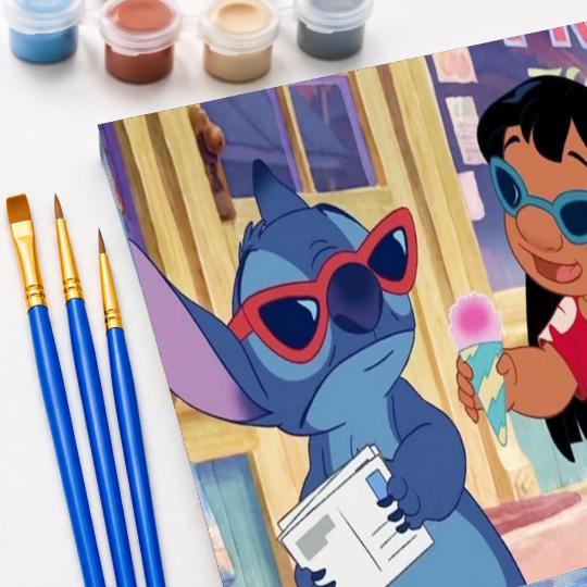 PAINT BY NUMBERS Paintings to Paint - Lilo & Stitch in Sunglasses 50x40 cm, photo 5