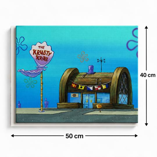 MALOWANIE PO NUMERACH Obrazy do malowania SpongeBob Krusty Krab 50x40 cm, zdjęcie 3