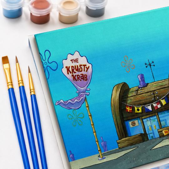 MALOWANIE PO NUMERACH Obrazy do malowania SpongeBob Krusty Krab 50x40 cm, zdjęcie 5