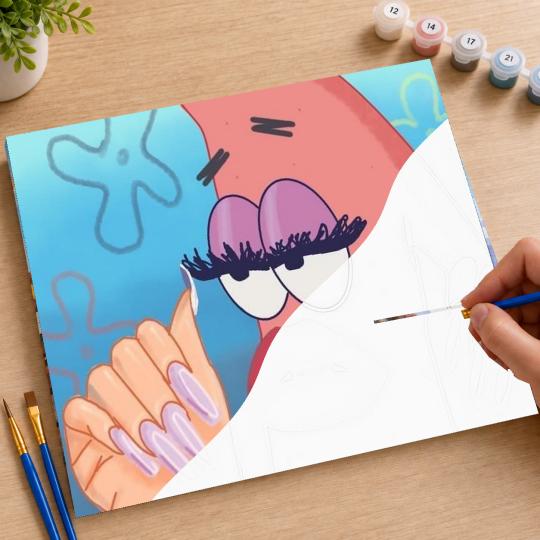 MALOWANIE PO NUMERACH Obrazy do malowania Patryk Rozgwiazda Slay 50x40 cm, zdjęcie 7