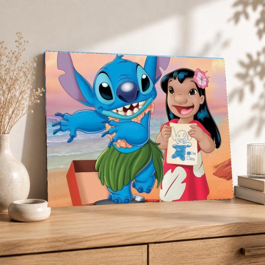 MALOWANIE PO NUMERACH Z RAMĄ Obrazy do malowania Stitch z rysunkiem 50x40cm, zdjęcie 8