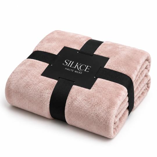 Silkce Premium Blanket 200x220 Soft Plush for Bed and Sofa Pink