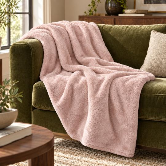 Silkce Premium Blanket 200x220 Soft Plush for Bed and Sofa Pink, photo 4