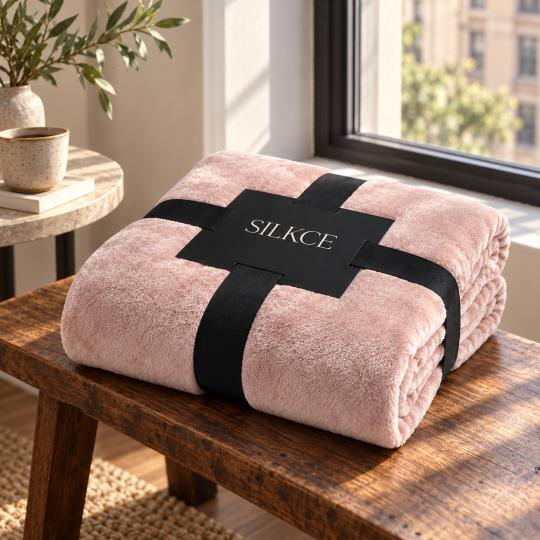 Silkce Premium Blanket 200x220 Soft Plush for Bed and Sofa Pink, photo 8