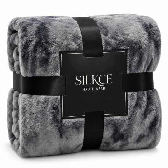 Silkce Premium Blanket 200x220 Soft Plush for Bed and Sofa Grey