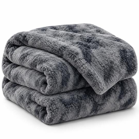 Silkce Premium Blanket 200x220 Soft Plush for Bed and Sofa Grey, photo 2