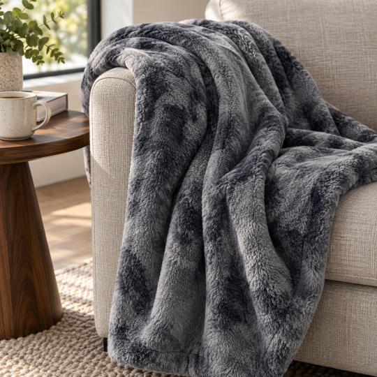 Silkce Premium Blanket 200x220 Soft Plush for Bed and Sofa Grey, photo 10