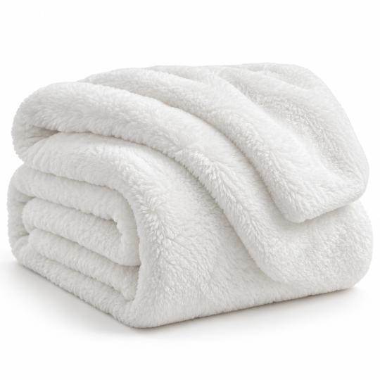 Silkce Premium Blanket 200x220 Soft Plush for Bed and Sofa White, photo 2