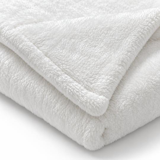 Silkce Premium Blanket 200x220 Soft Plush for Bed and Sofa White, photo 3