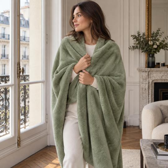 Silkce Premium Blanket 200x220 Soft Plush for Bed and Sofa Olive, photo 9