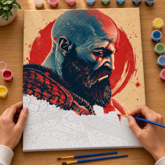 Paint by Numbers God of War Kratos 40x50 cm, photo 6