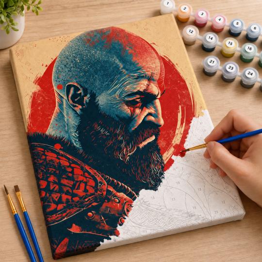 Paint by Numbers God of War Kratos 40x50 cm, photo 7