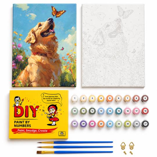 Paint by Numbers Golden Retriever 40x50 cm, photo 2