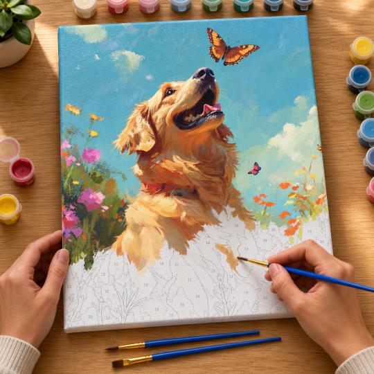 Paint by Numbers Golden Retriever 40x50 cm, photo 6