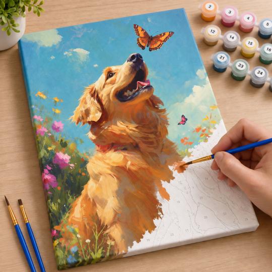 Paint by Numbers Golden Retriever 40x50 cm, photo 7