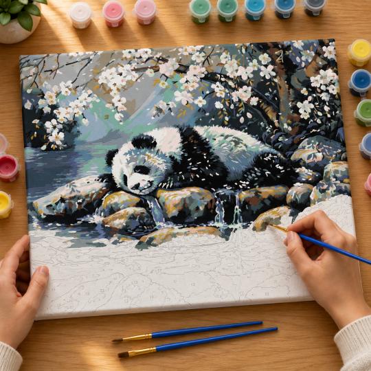 Paint by Numbers Sleeping Panda 50x40 cm, photo 6