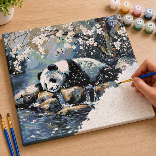 Paint by Numbers Sleeping Panda 50x40 cm, photo 7