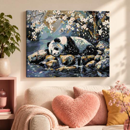 Paint by Numbers Sleeping Panda 50x40 cm, photo 9